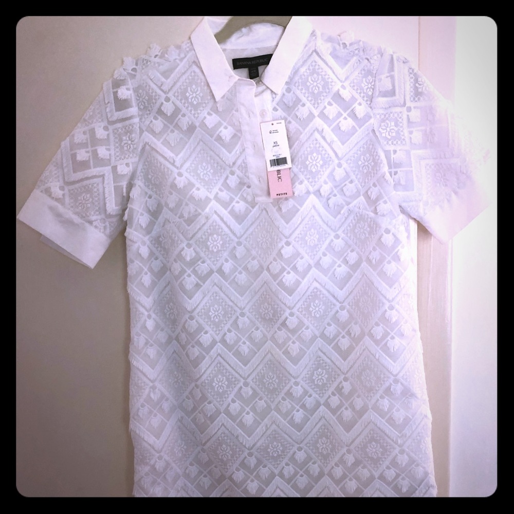 Banana Republic white lace dress.  Size x-small